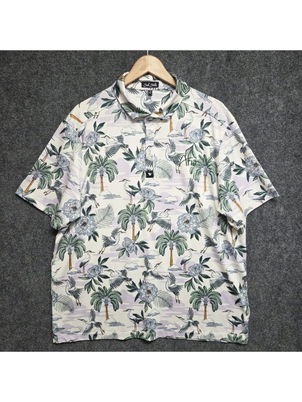 Bad Birdie Polo Shirt Mens 2XL Multicolor Stork Tropic Golf Logo ARIA Las Vegas